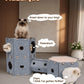 Muzzique Modular Felt Cat House & Tunnel Bed with Cleaning Brush