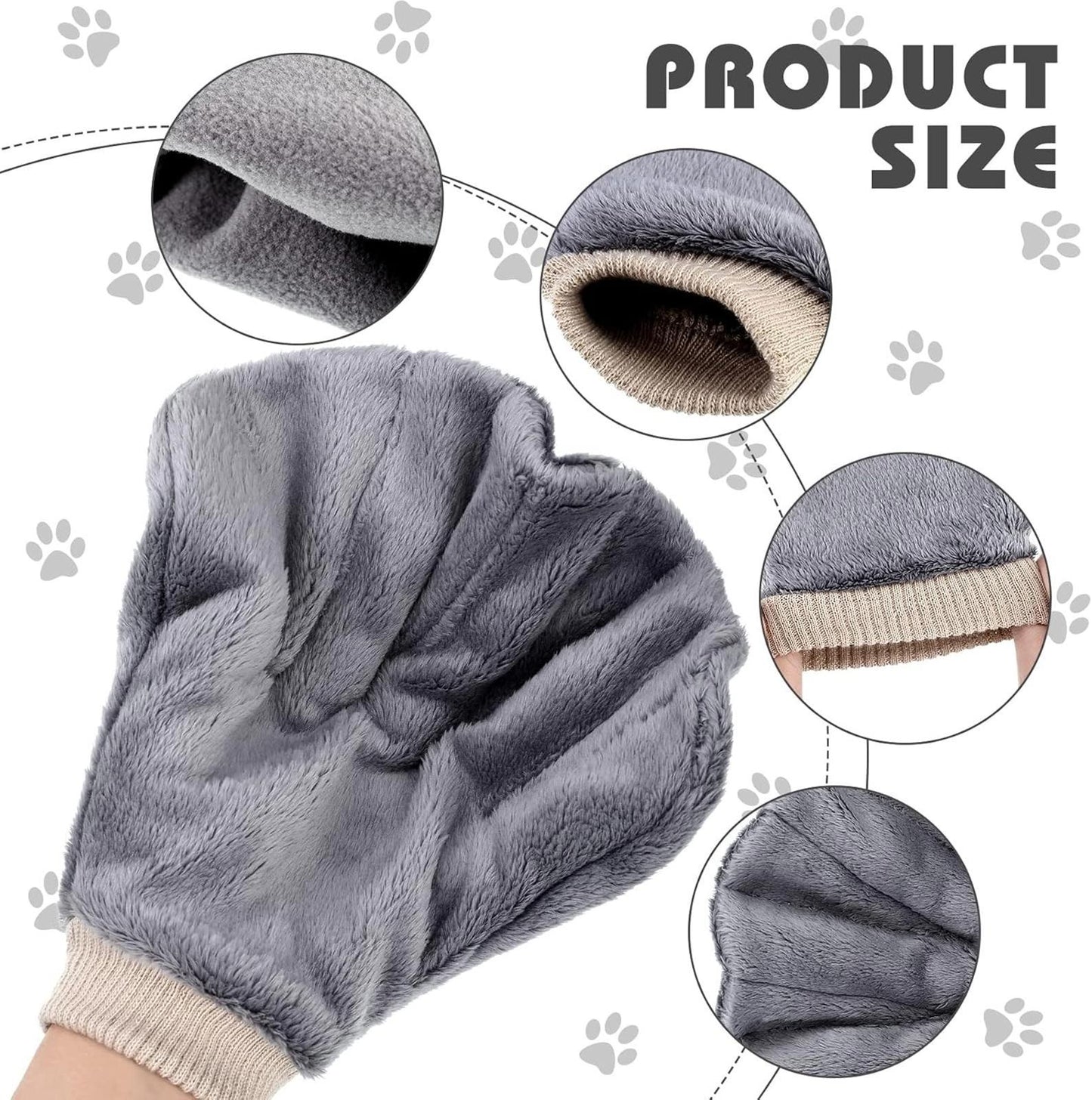 Small Pet Bonding, Non-Bite, No Poke Mitt, Calming Glove, Grey or Peach