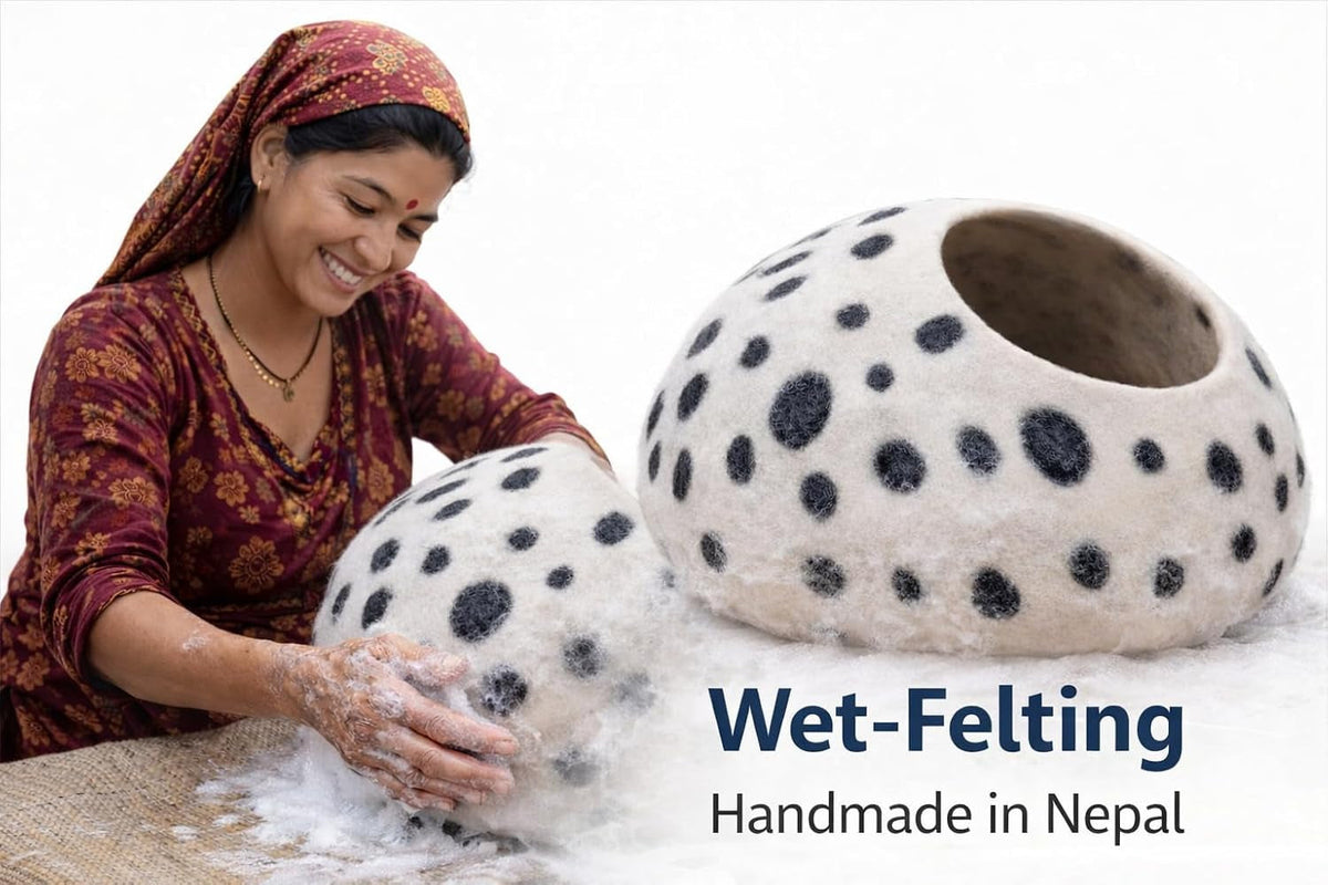 Merino Wool Cat Cave – Handmade Hideaway, 20 Styles