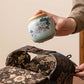 Hand-painted Magnolia Tea Storage Containers and Brocade Bag