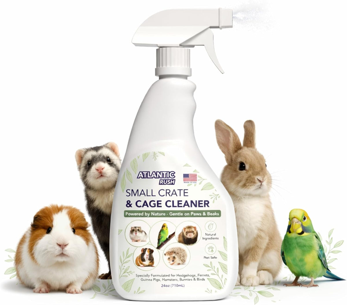 Atlantic Rush Small Animal & Bird Cage Cleaner Spray – 24 oz