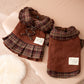 Autumn And Winter Dog Skirts With Check Patterns For Warmth, Cat Teddy Bichon Frise, High-end Custom Pet Clothing For Small And Medium-sized Dogs