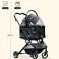 Pet Stroller 4 Wheel Dog Cat Foldable Removable Carrier 33lb Black
