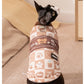 Thick And Warm Two-legged Cotton-padded Clothes For Cats In Autumn And Winter, Fully Printed Retro And Traceable Vests. Dog Pet Clothing