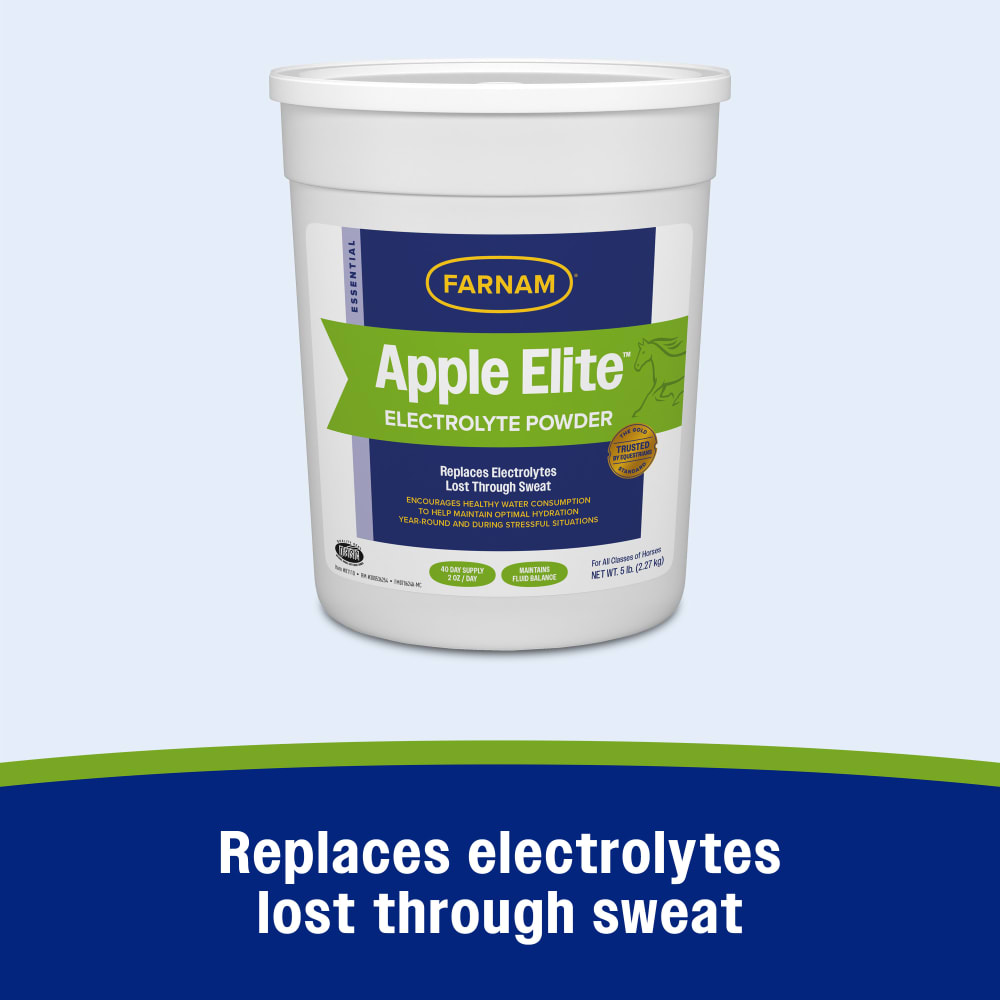 Farnam Apple Elite Electrolyte Powder for Horses Hydration Support Apple Flavor 5lb.