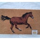 Horse Entrance Decor Bundle Coco Coir Horse Mat & Horse Head Door Latch