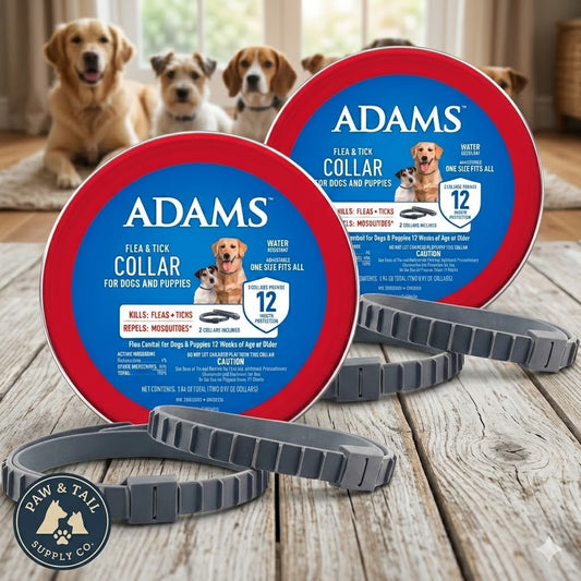 Adams Flea & Tick Collar for Dogs & Puppies Flea Collar Protection 4 Count