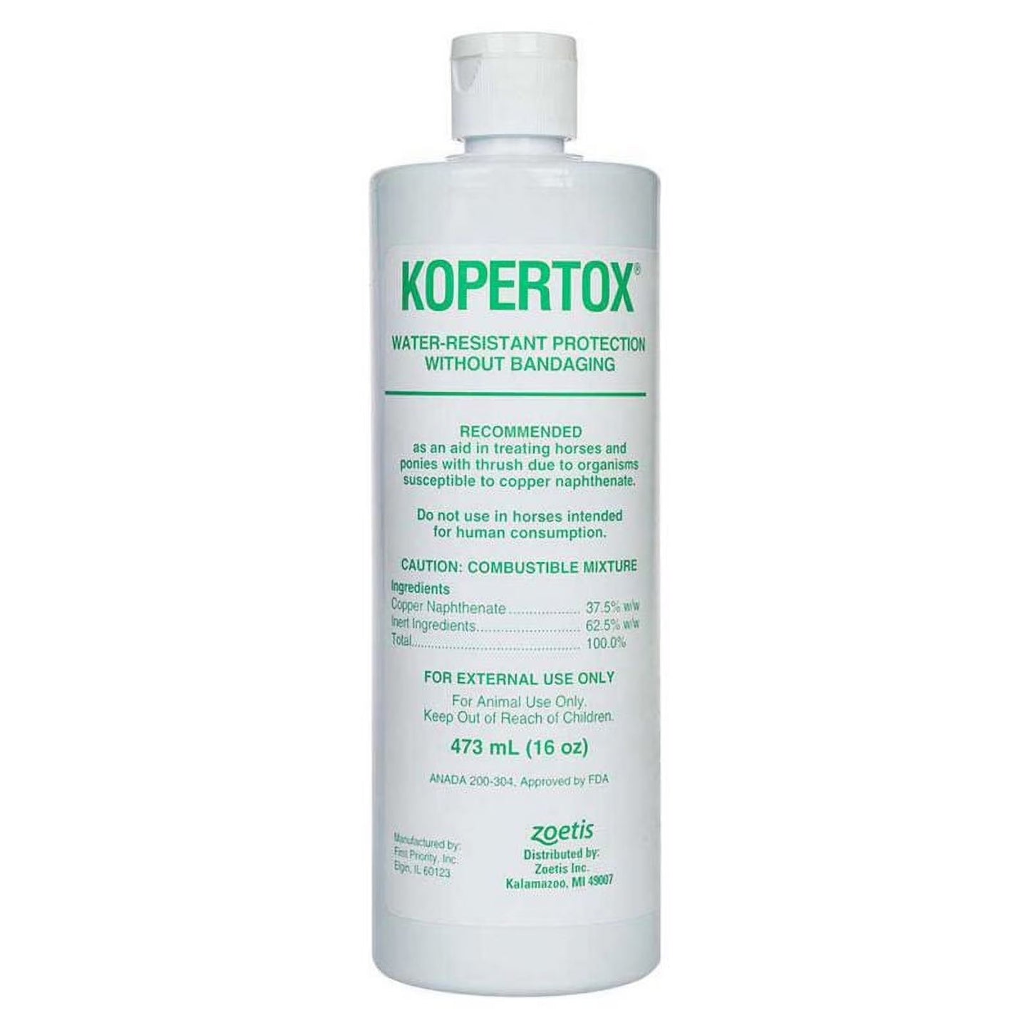 Zoetis Kopertox Horse & Pony Hoof Care Liquid Water-Resistant Formula 16 oz.