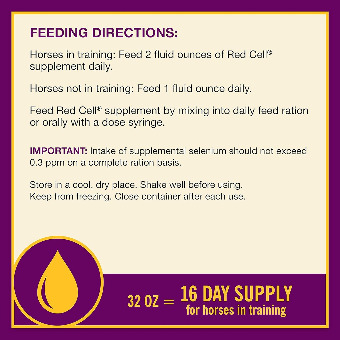 Horse Health Red Cell Vitamin-Iron-Mineral Supplement for Horses Gallon
