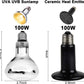15" Dual Reptile Light Fixture w/ 100W UVA UVB & Ceramic Heat Lamp
