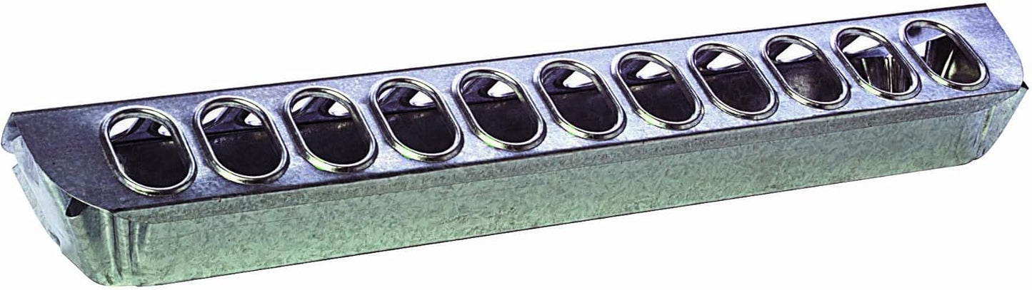 Miller Galvanized Slide Top Poultry Feeder for Chickens & Birds 18"