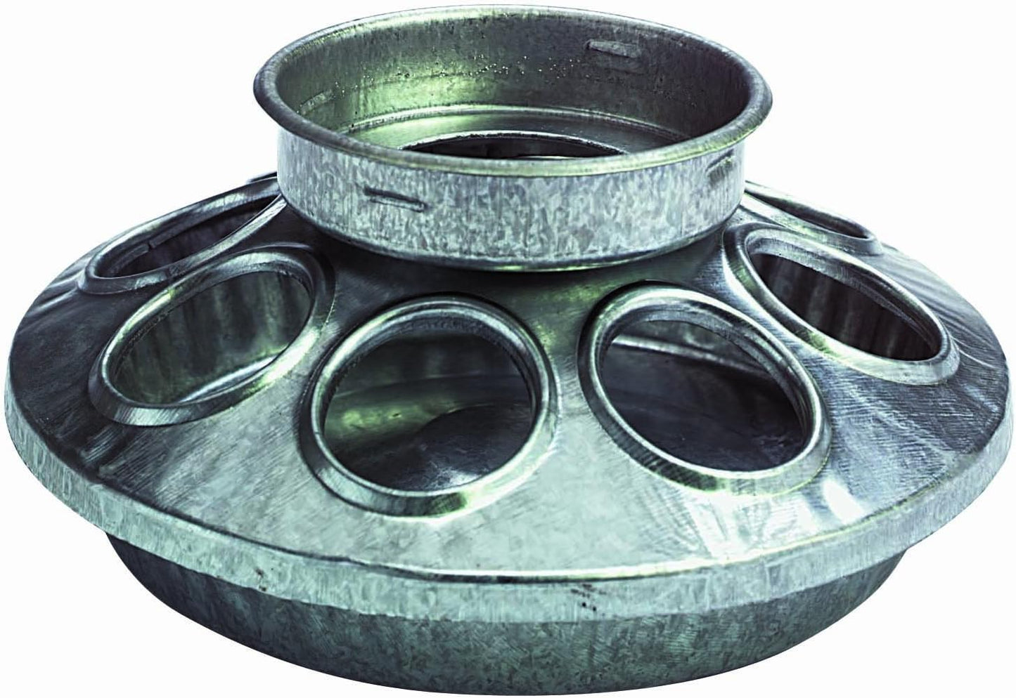 Mason Jar Baby Chick Feeder & Waterer Set - Galvanized Base with Glass Jar Bundle