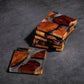 Chinese Tea Ceremony Coaster Set, 6-Piece Resin & Wood