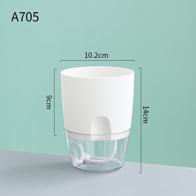 Automatic Water-Absorbing Flower Pot Plastic Resin Transparent Flower Pot