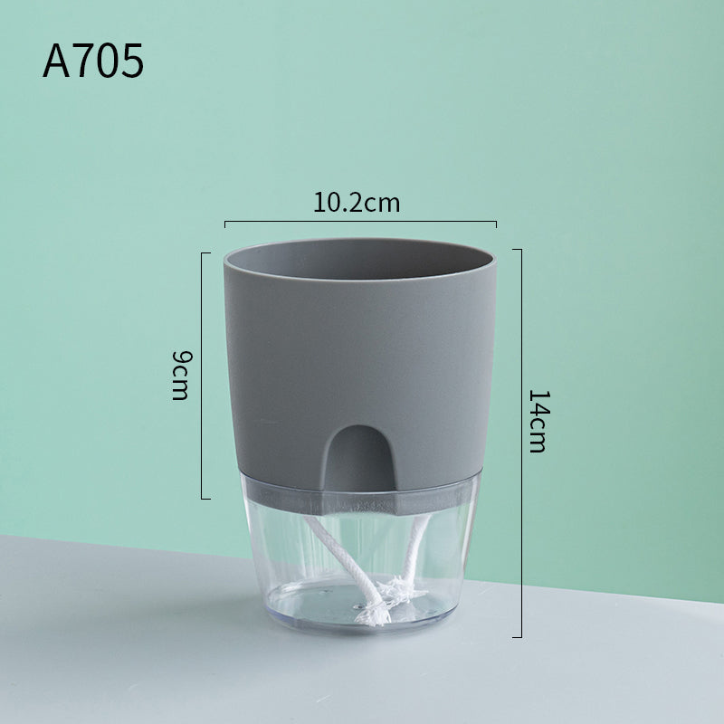 Automatic Water-Absorbing Flower Pot Plastic Resin Transparent Flower Pot