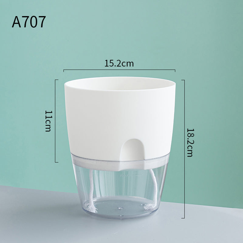 Automatic Water-Absorbing Flower Pot Plastic Resin Transparent Flower Pot