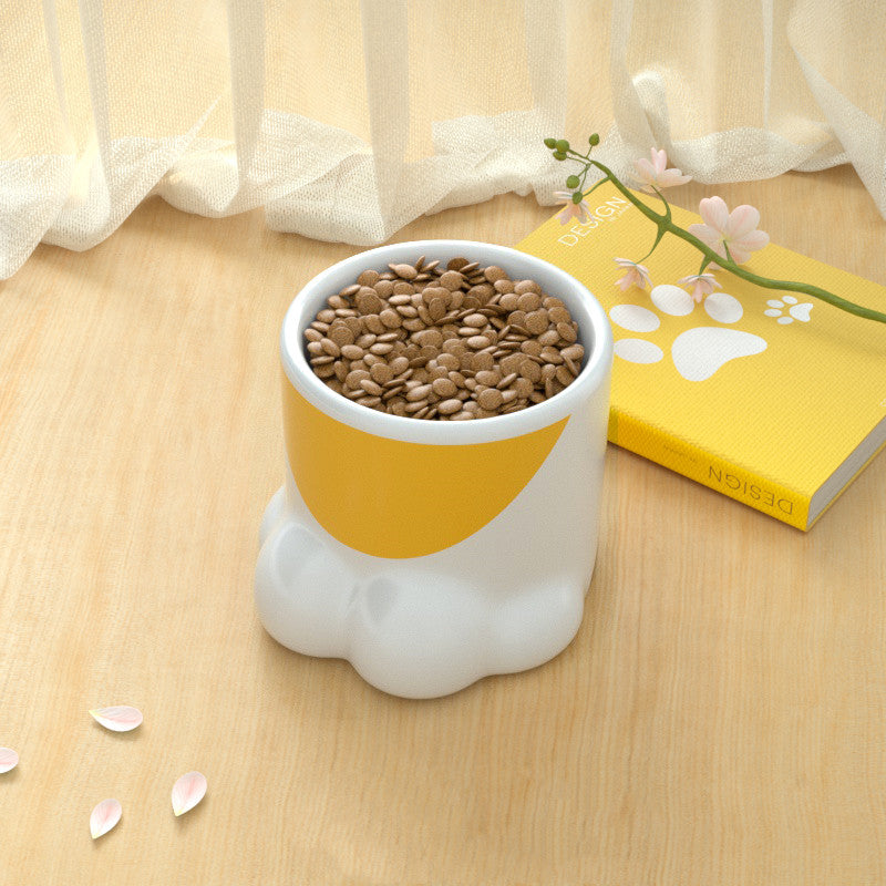 Cat Bowl Ceramic High Foot Protection Cervical Spine Large Caliber Basin