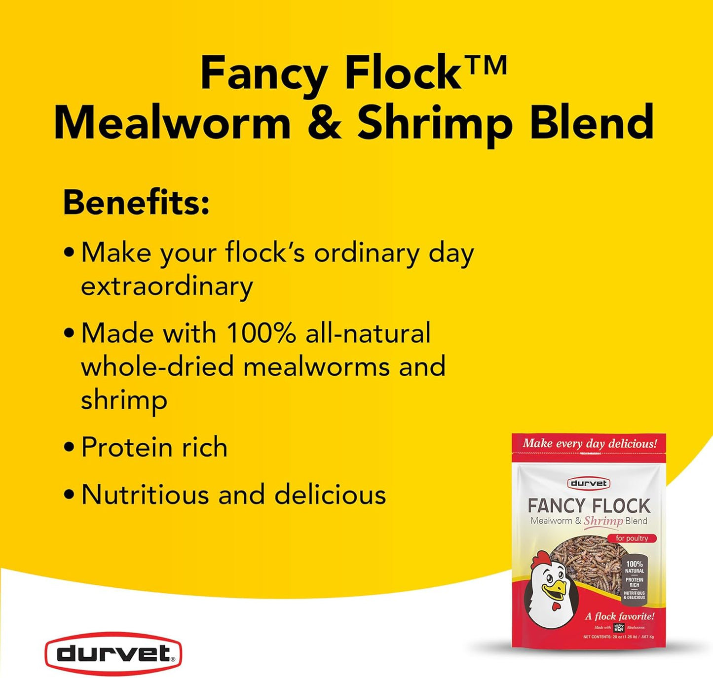 Durvet Fancy Flock Mealworm & Cricket Bird Treats High Protein Chicken Treats 16 oz.