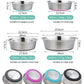 Silicone Pet Bowl Stainless Steel Dog Bowl Dog Food Bowl Feeding Drinking Pet Supplies Cat Bowl