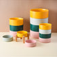 Pet Anti Rollover Ceramic With High Bamboo And Wood Frame Bowl