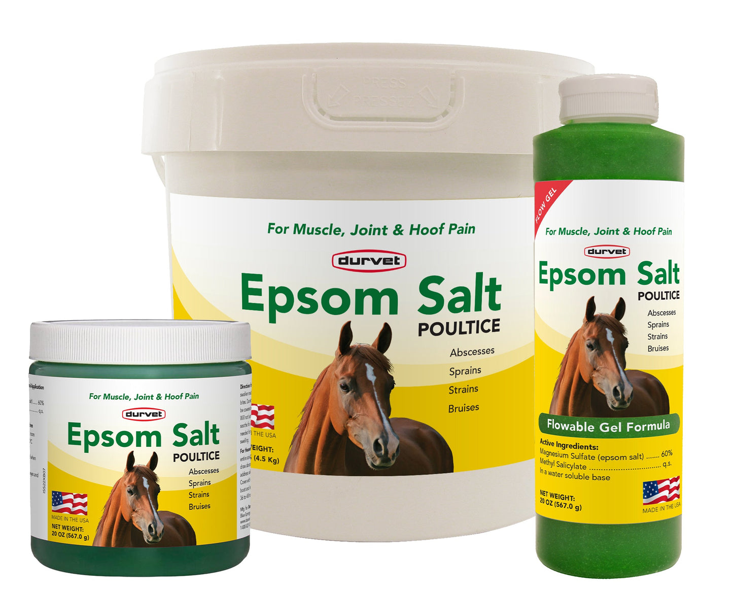 Durvet Epsom Salt Poultice Gel for Horse Muscle Joint Hoof Care 20 oz.