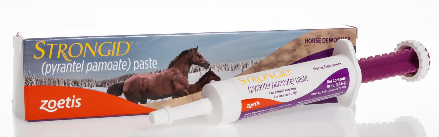Strongid Paste Pyrantel Pamoate Horses Wormer Safe Foals Mares Care 20mL