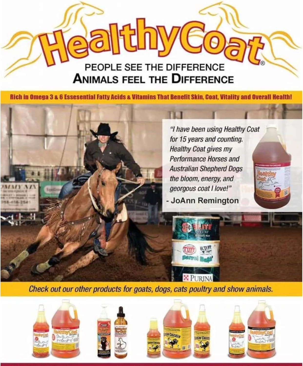 Healthy Coat Equine Horse Feed Supplement for Horses 1 Gallon