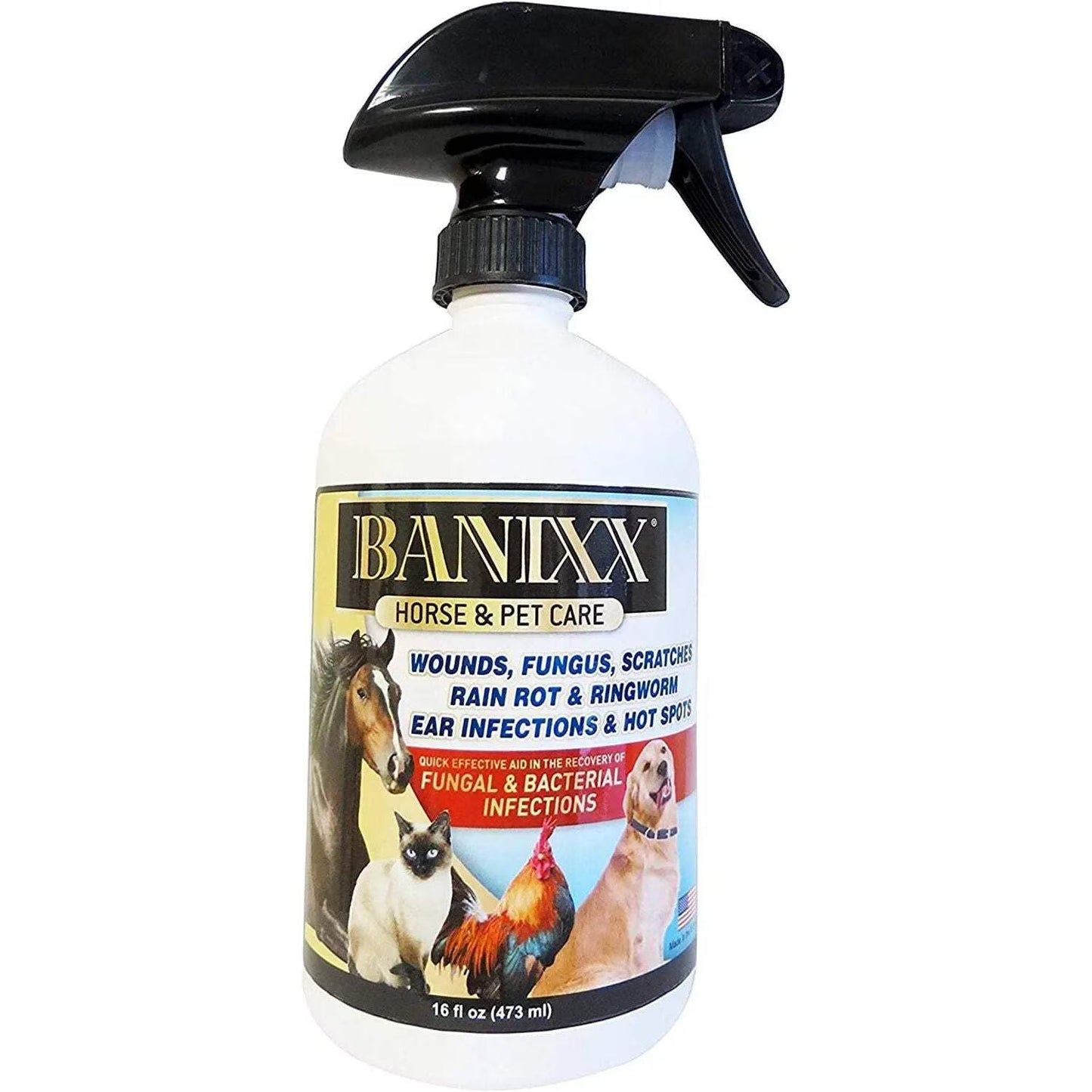 Banixx Shampoo & Spray 16 oz – Horse & Dog Skin & Coat Care Bundle