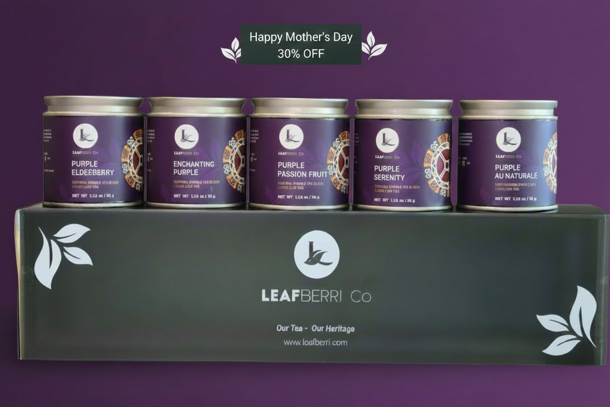 Caja de degustación de 5 latas de té morado keniano