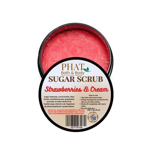 Strawberries & Cream Whipped Sugar Scrub with Shea & Cocoa Butter Vitamin E | 5 oz