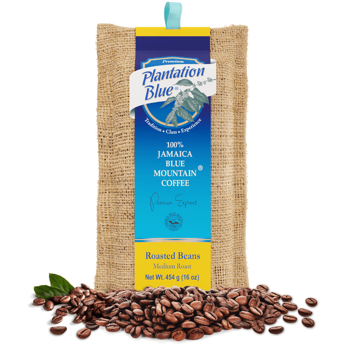 Plantation Blue Café Premium 100% Jamaica Blue Mountain (453 g - granos enteros tostado medio)