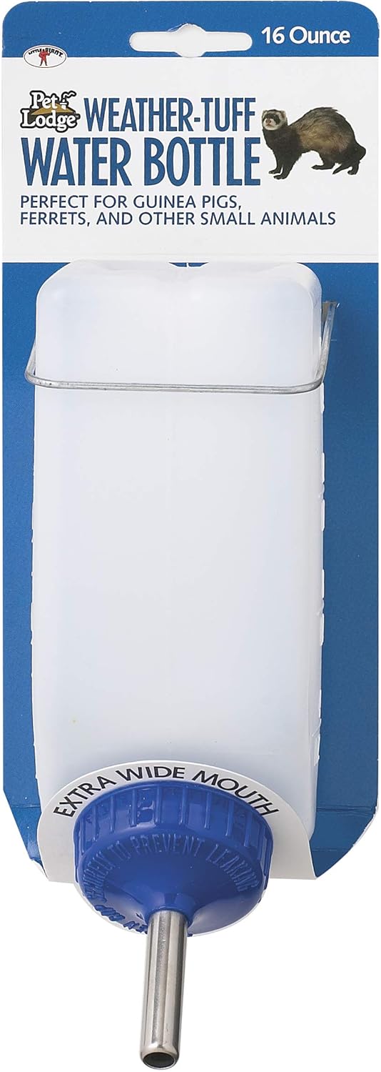 Pet Lodge Weather-Tuff Water Bottle 16 oz Outdoor Small Animal Cage Bottle