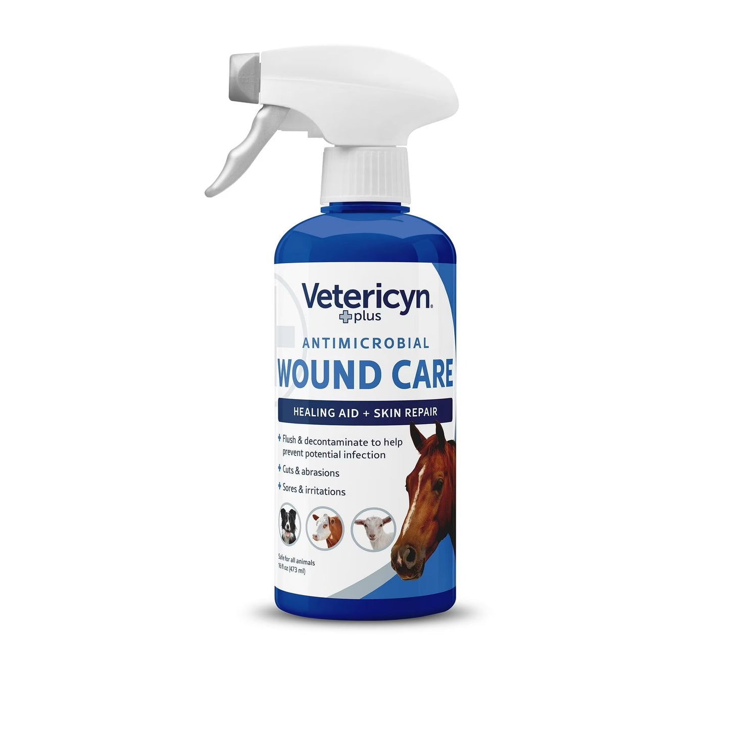 Vetericyn Plus Antimicrobial Equine Wound Care Spray Horse Healing Aid Skin Care 16 oz.