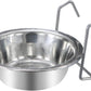 Pet Bowl Stainless Steel Hanging Food Water Bowls Bird Cage Feeder for Birds, Parrots, Small Sized Dogs and Cats (S)