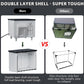 Heavy-Duty Heated Outdoor Cat House with Escape Door – Green or Grey, 2 Sizes