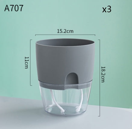 Automatic Water-Absorbing Flower Pot Plastic Resin Transparent Flower Pot