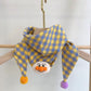 Korean-style Cotton-linen Plaid Childrens Scarf Versatile And Easy To Match