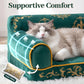 Luxury Cat Sofa Bed – 24", Faux Suede, Up to 15 lbs