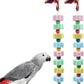 2 Pack Parrot Chew Toy Calcium Block Bird Beak Grinding Bell Cage Toy