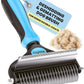 2-in-1 Dog & Long Hair Cat Deshedding Brush Undercoat Rake Dematting Tool