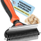 2-in-1 Dog & Long Hair Cat Deshedding Brush Undercoat Rake Dematting Tool