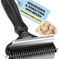 2-in-1 Dog & Long Hair Cat Deshedding Brush Undercoat Rake Dematting Tool