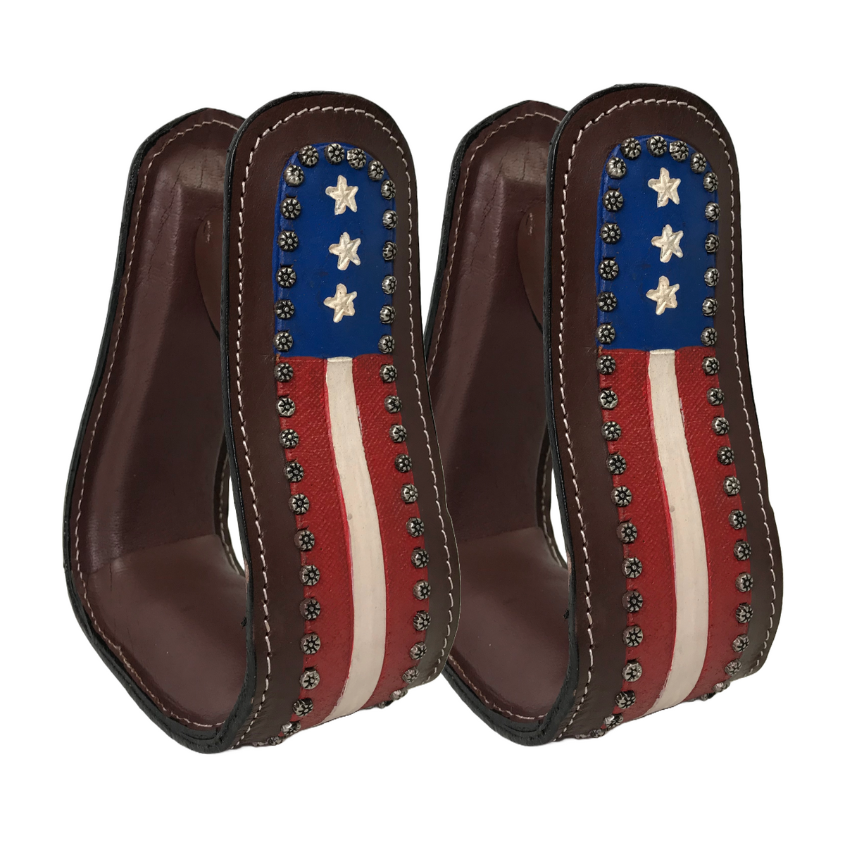 Estribos western de cuero para adultos con bandera estadounidense patriótica Tahoe Tack