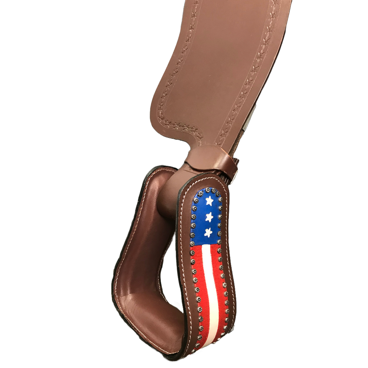 Estribos western de cuero para adultos con bandera estadounidense patriótica Tahoe Tack
