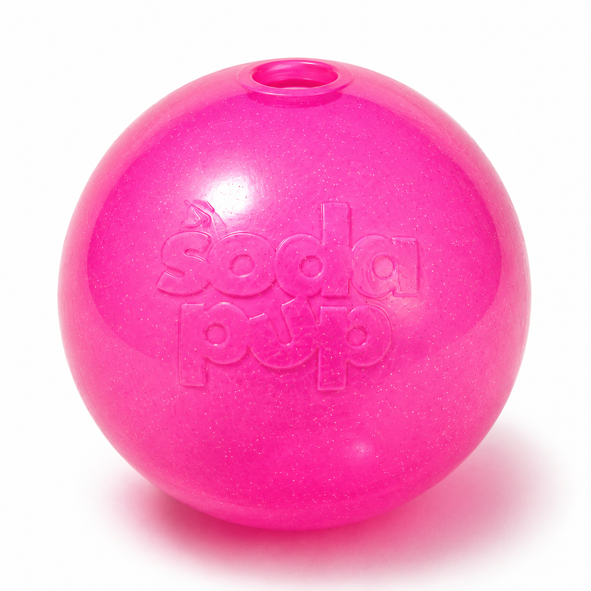 Pelota de juguete para perros Glitter Ball | Pelota de goma blanda PUP-X que flota para buscar y recoger con dispensador de premios | Fabricada en EE. UU.
