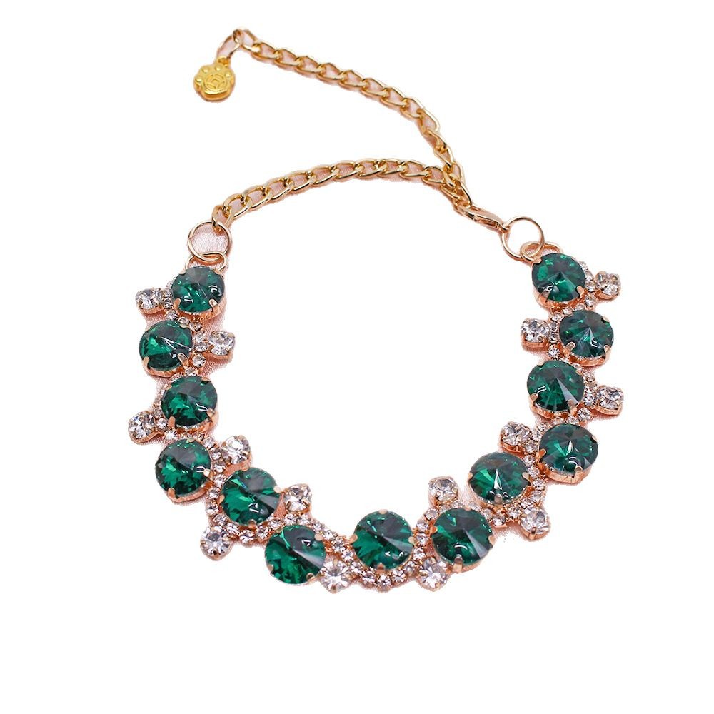 Cat And Dog Gem Pearl Necklace Princess