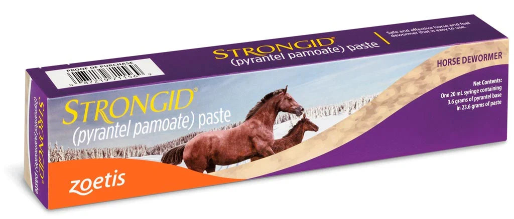 Strongid Paste Pyrantel Pamoate Horses Wormer Safe Foals Mares Care 20mL 3-Pack