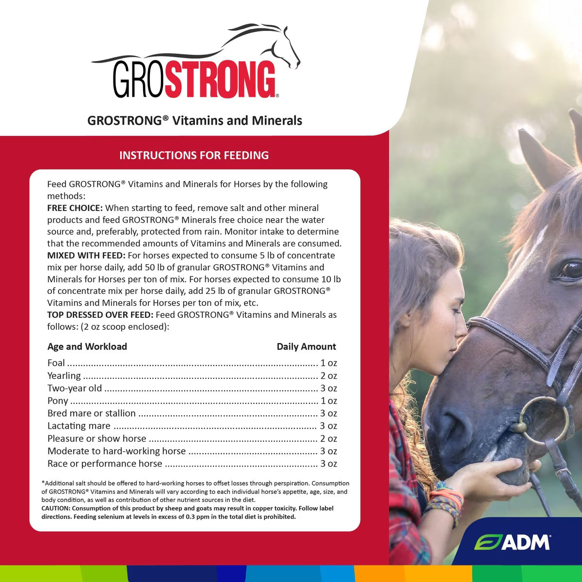 ADM Grostrong Horse Feed Vitamin & Mineral Nutrition 25 lbs.