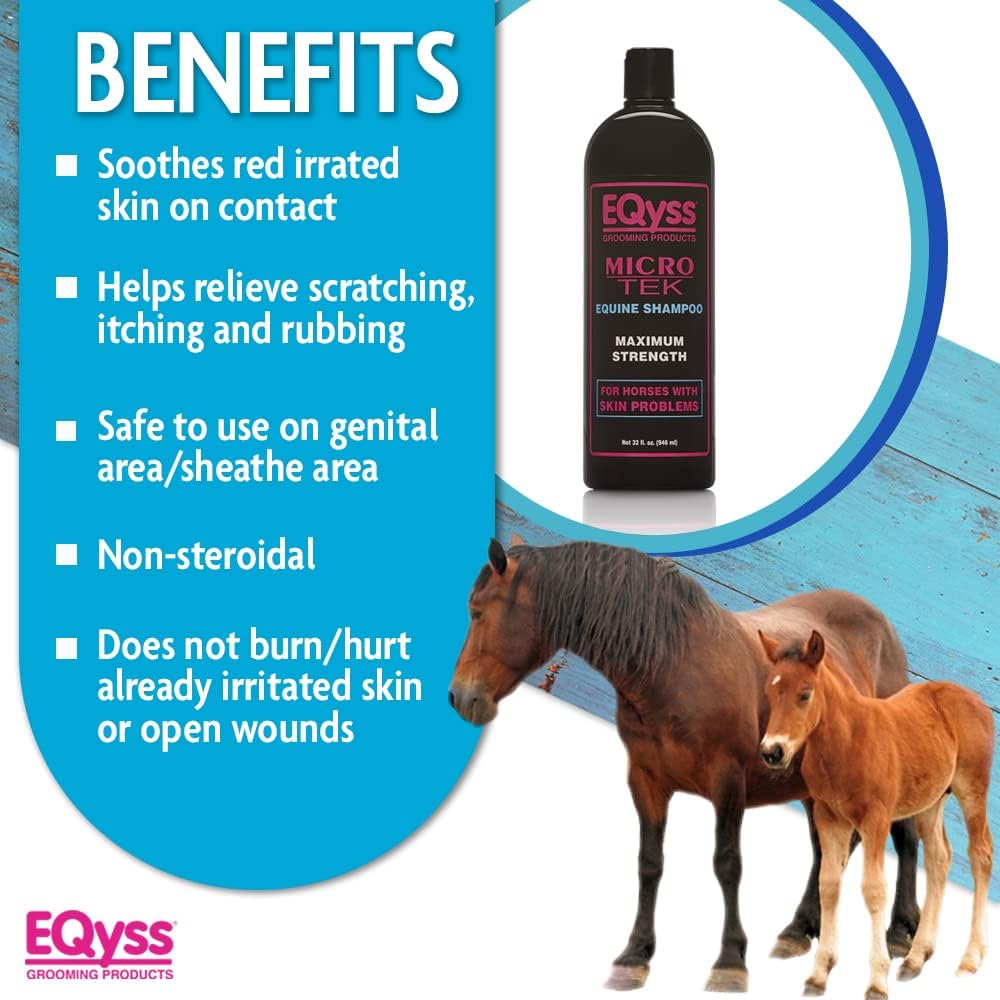 Horse Grooming & Stable Bundle Micro-Tek Shampoo, Grooming Brush, Muffins & Mat