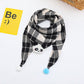 Korean-style Cotton-linen Plaid Childrens Scarf Versatile And Easy To Match